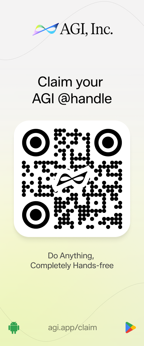 Standee: Claim your AGI @handle